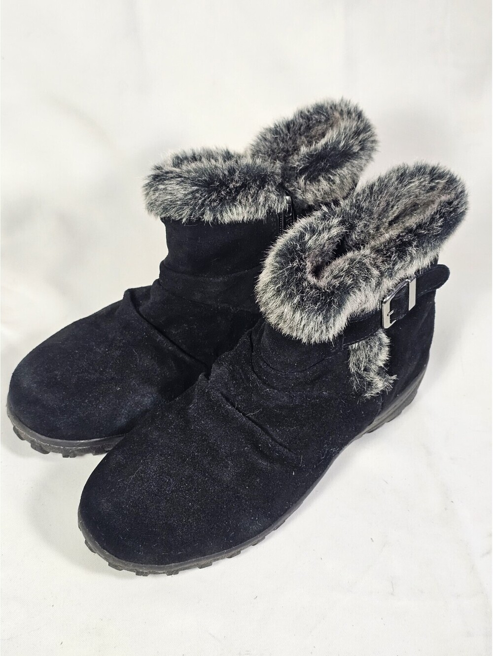 Khombu US Ski Team Women Bonnie Suede Winter Snow Boots Black Size 9M New